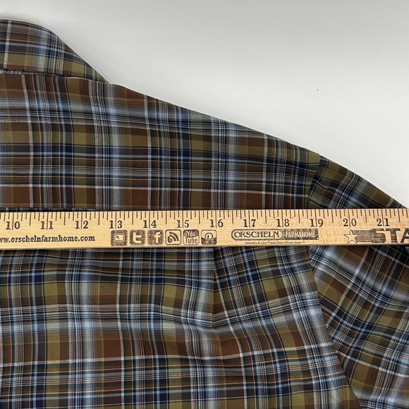Jos A Banks Tailored Fit Green Plaid Long Sleeve Button Up Mens Medium Shirt - Picture 6 of 8